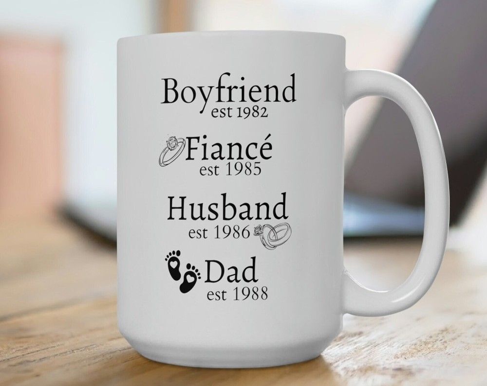 First Time Dad Gift From Wife Gifts For New Dad Boyfriend Fiance Husband Dad Mug
