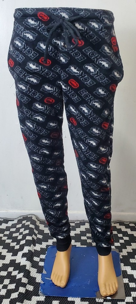 ECKO UNLTD MINKY FLEECE COVERED BUTTON FLY SLEEP JOGGER MEN SIZE S  WITH POCKETS