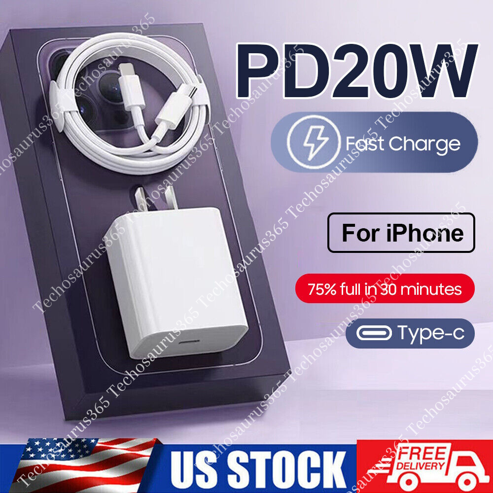 20W USB-C PD Fast Charger for iPhone 14 13 12 11 Pro Max XR X Adapter
