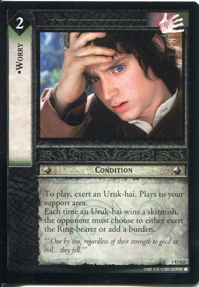 Lord Of The Rings CCG FotR Card 1.U162 Worry