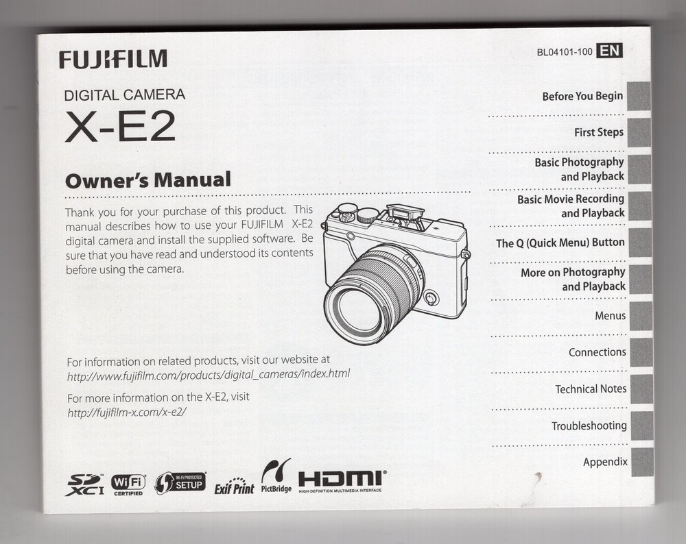 Fuji Fujifilm X-E2 Official Camera User Guide English Version