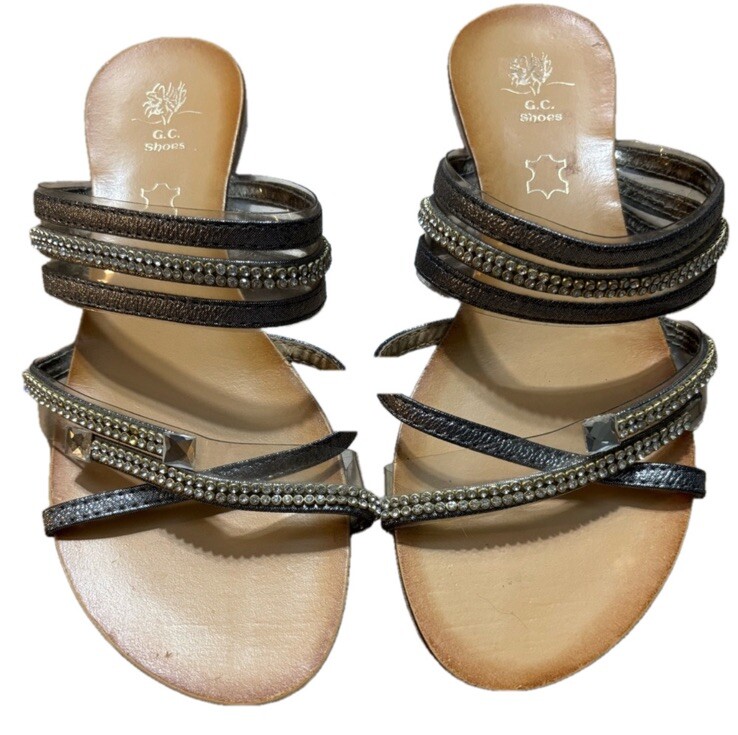 Cute Good Choice sparkly flats with small translucent heel size 8