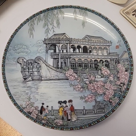 Imperial Chinese Jingdezhen Porcelain  Marble Boat Summer Palace See Pics Plz