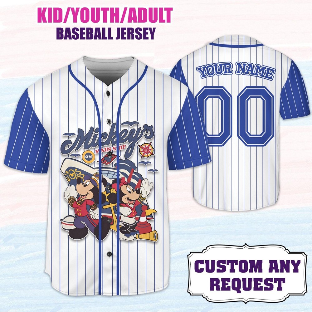 Mickey Disney Cruise 2025 Baseball Jersey Matching Family Gift Kid Adult NEW  