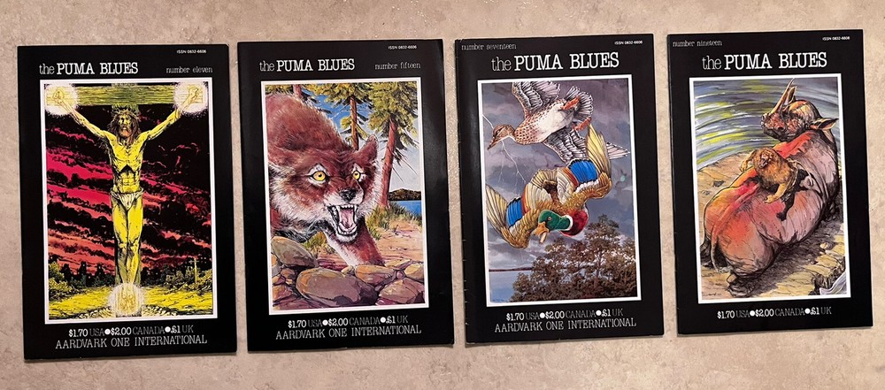 Lot Of 4 Comics ✅ The Puma Blues Comic Books #11 #15 #17 #19 ✅ Aardvark  Comics