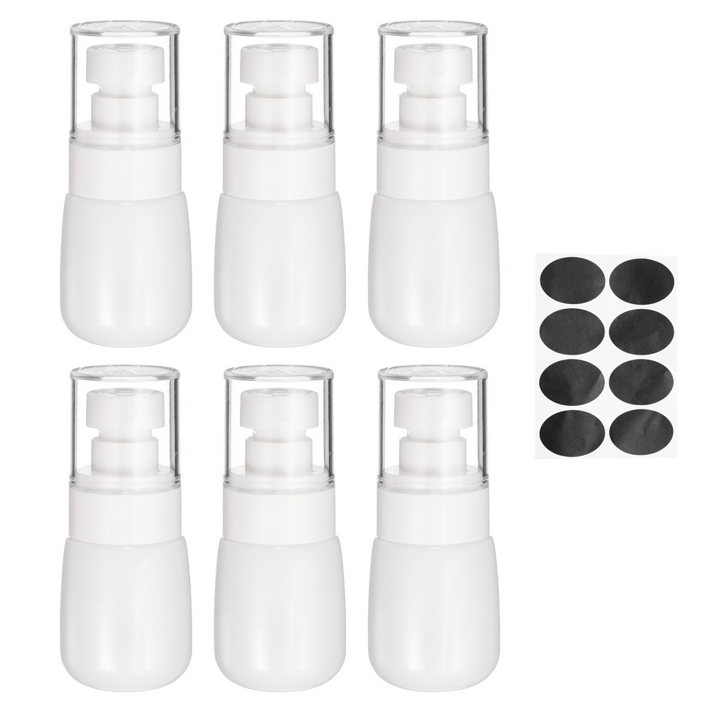 6Pcs Spray Bottles, 30ml/1oz Travel Size Spray Bottle with Labels (White/Clear)