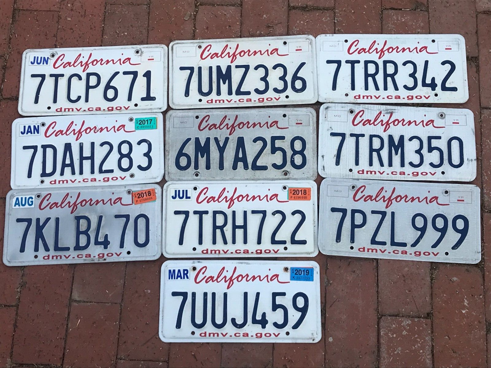 10pc Original Vintage California License Plate Bulk Lot Ten Plates
