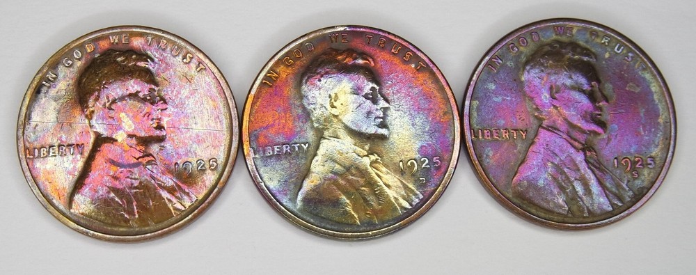 1925 P D S Lincoln Cent Wheat Penny Set **Beautiful Vintage Coin**