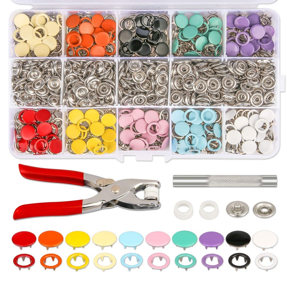 Snap Buttons for Sewing with Pliers 9.5mm Metal Snaps in 20 Colors