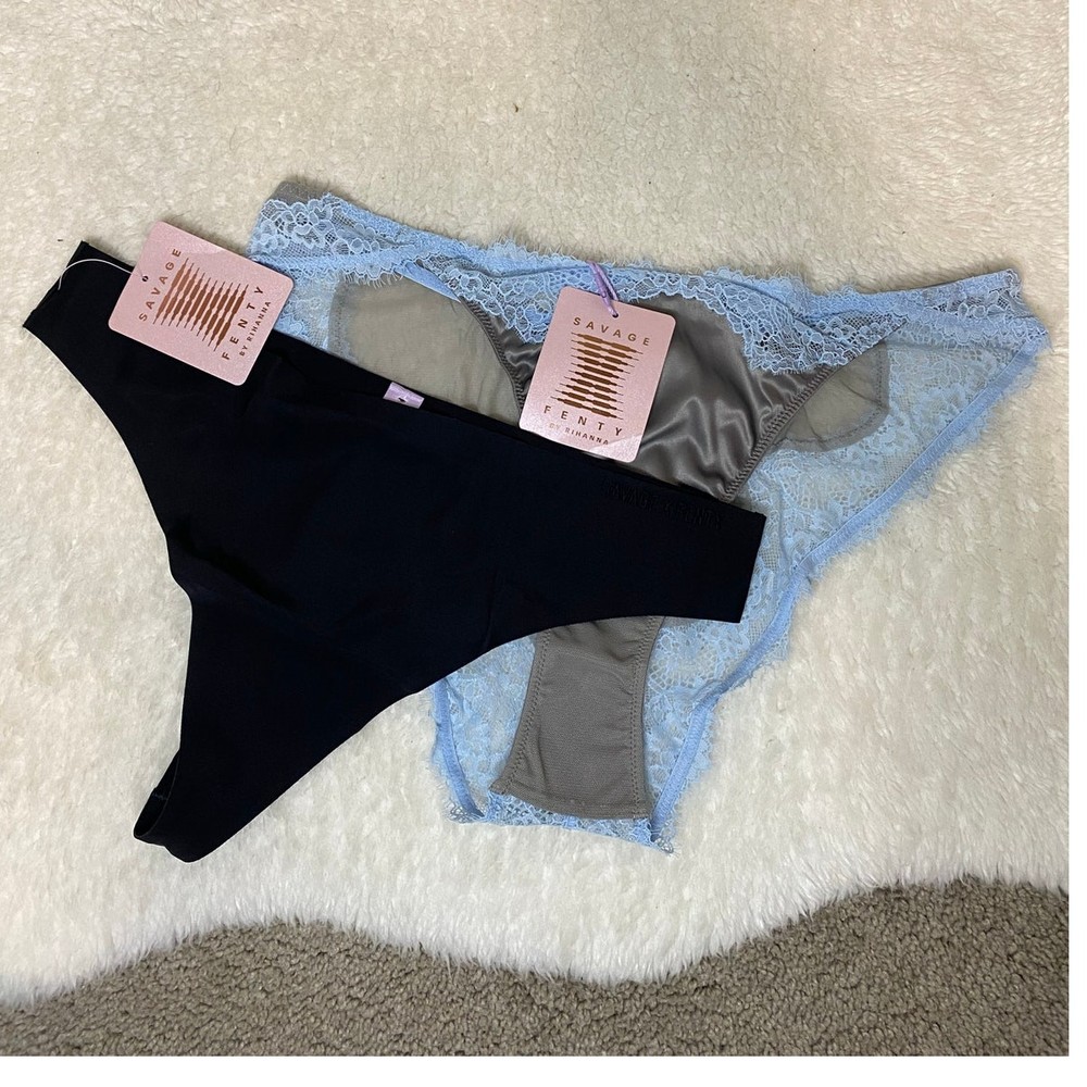 New Savage X Fenty Set of Two Cheeky/Thong underwear, Size Medium