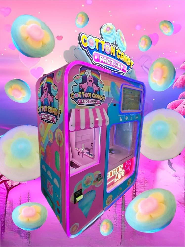 Fully Automated Cotton Candy Maker Robotic Candy Floss Vending Machine Kiosk-image