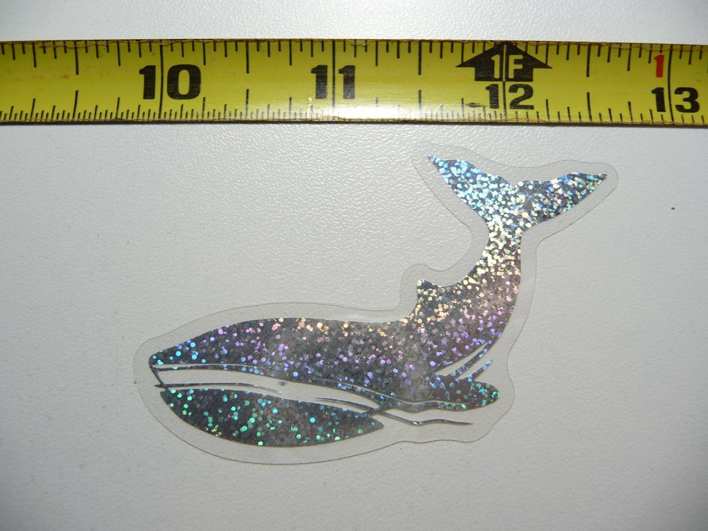 HOLOGRAPHIC MINK WHALE STICKER DECAL OCEAN SEA LIFE SPARKLE