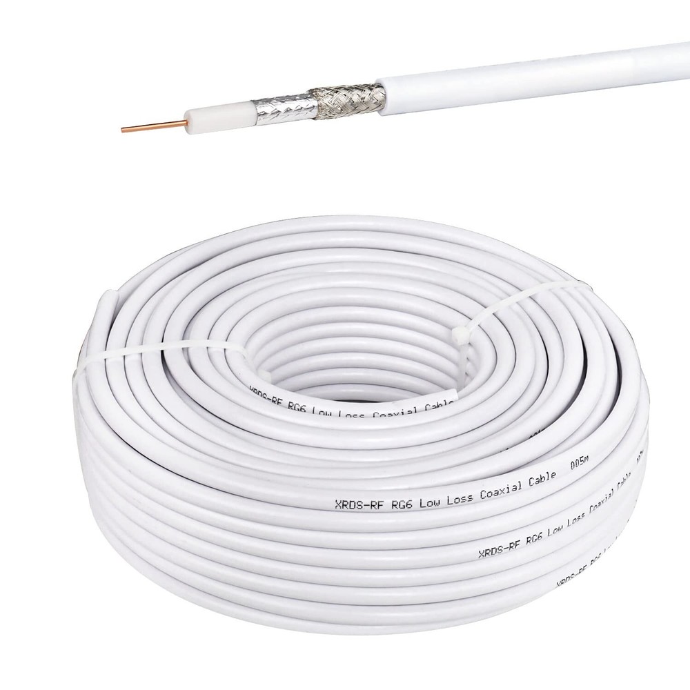 RG6 18AWG 75Ohm Dual Shield CL2 Coaxial Cable Bare Copper 100ft