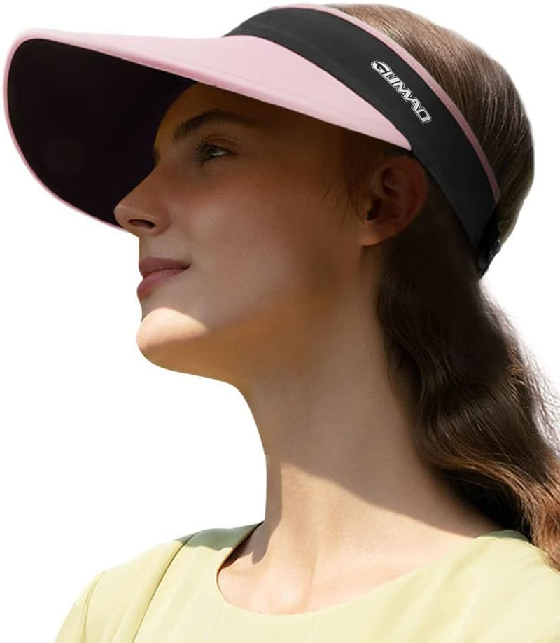Big Brim Packable Sun Visor Hat with UV Protection for Women Beach Ponytail Hats