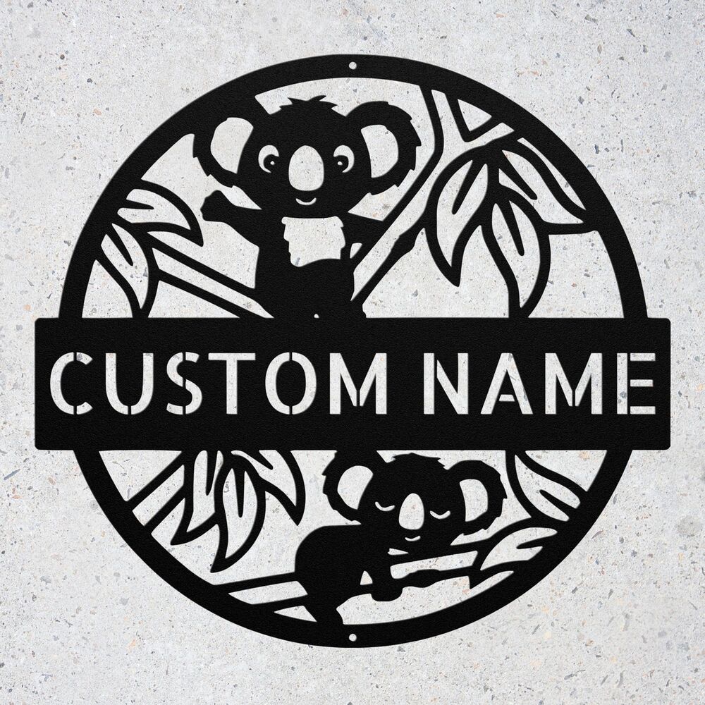 Custom Koala Metal Sign Personalized Australian Animal Wall Decor Plaque Gift