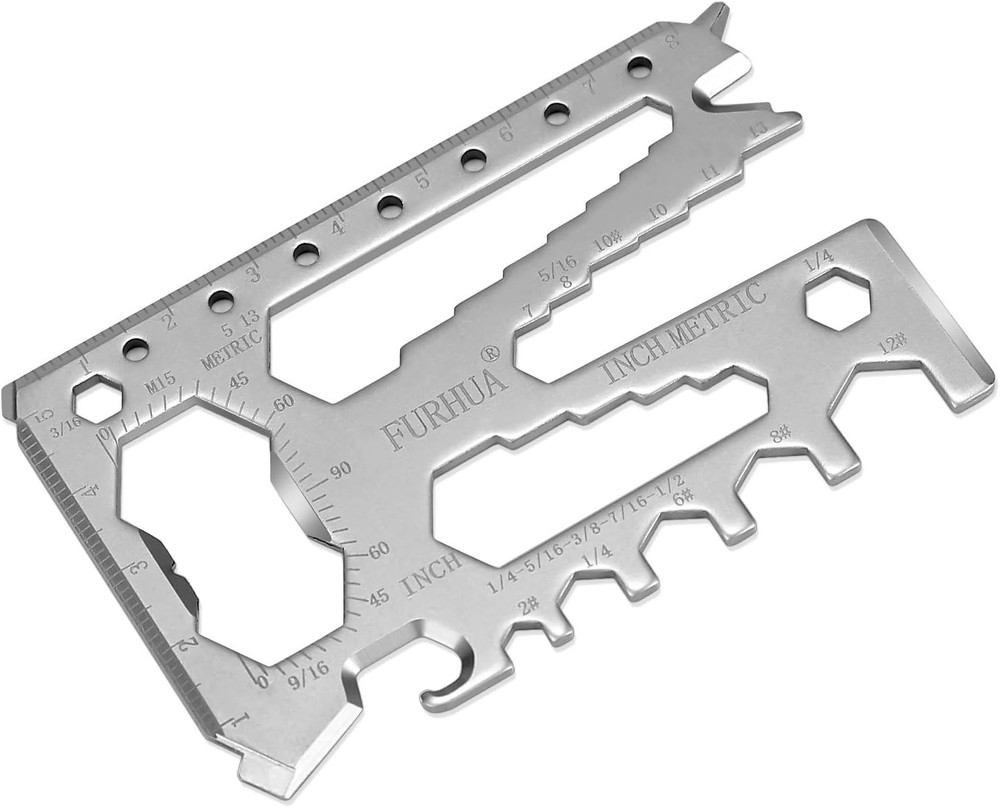 42-in-1 Silver Credit Card Multitool for Compact Everyday Carry-image