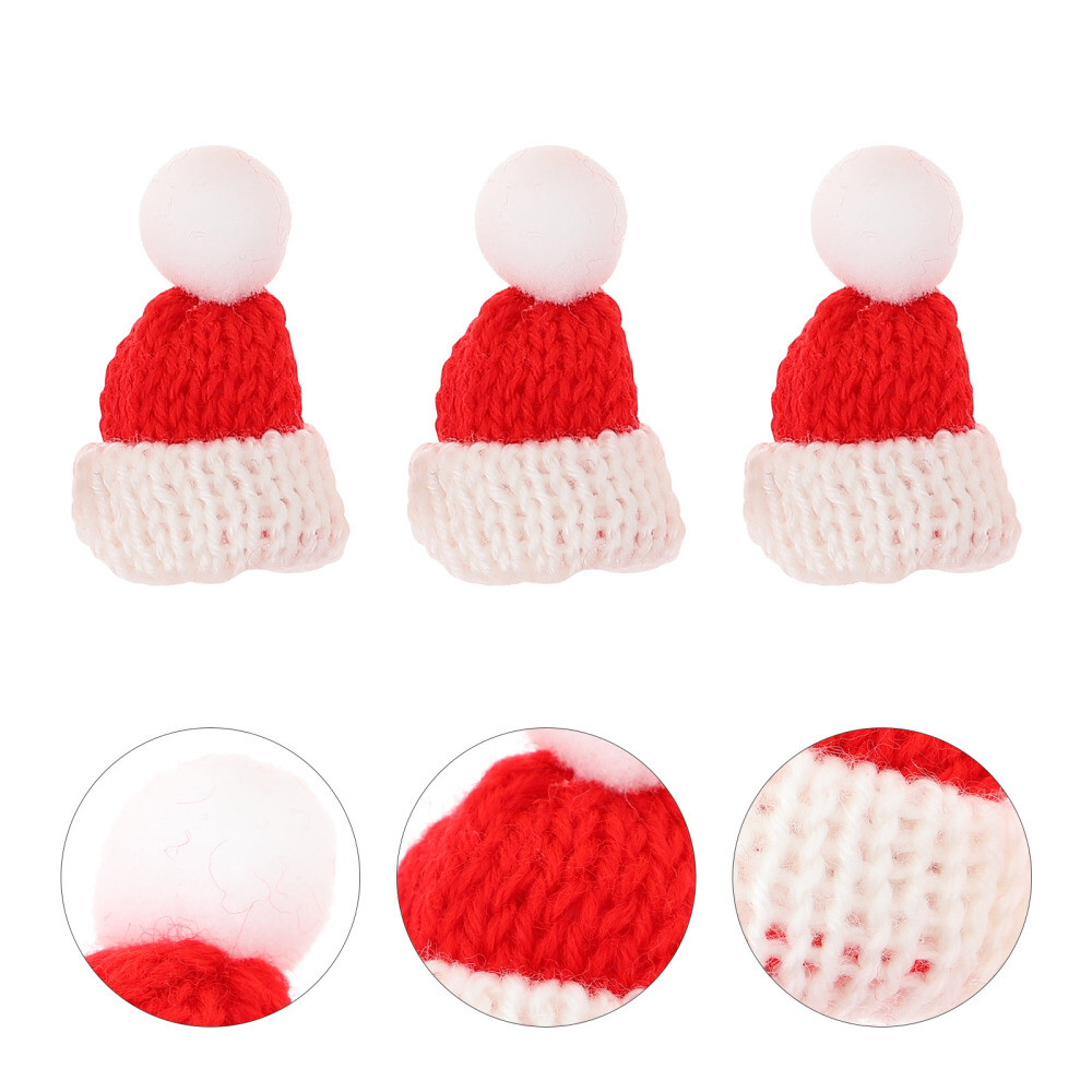20 Mini Santa Hat Knitting Kits for Dolls DIY Yarn Christmas Hats