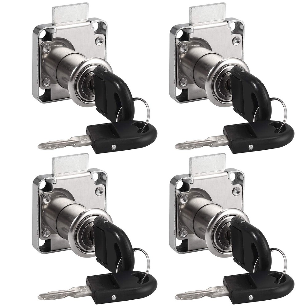 4-Piece Zinc Alloy Furniture Security Lock Set for Cabinets and Drawers