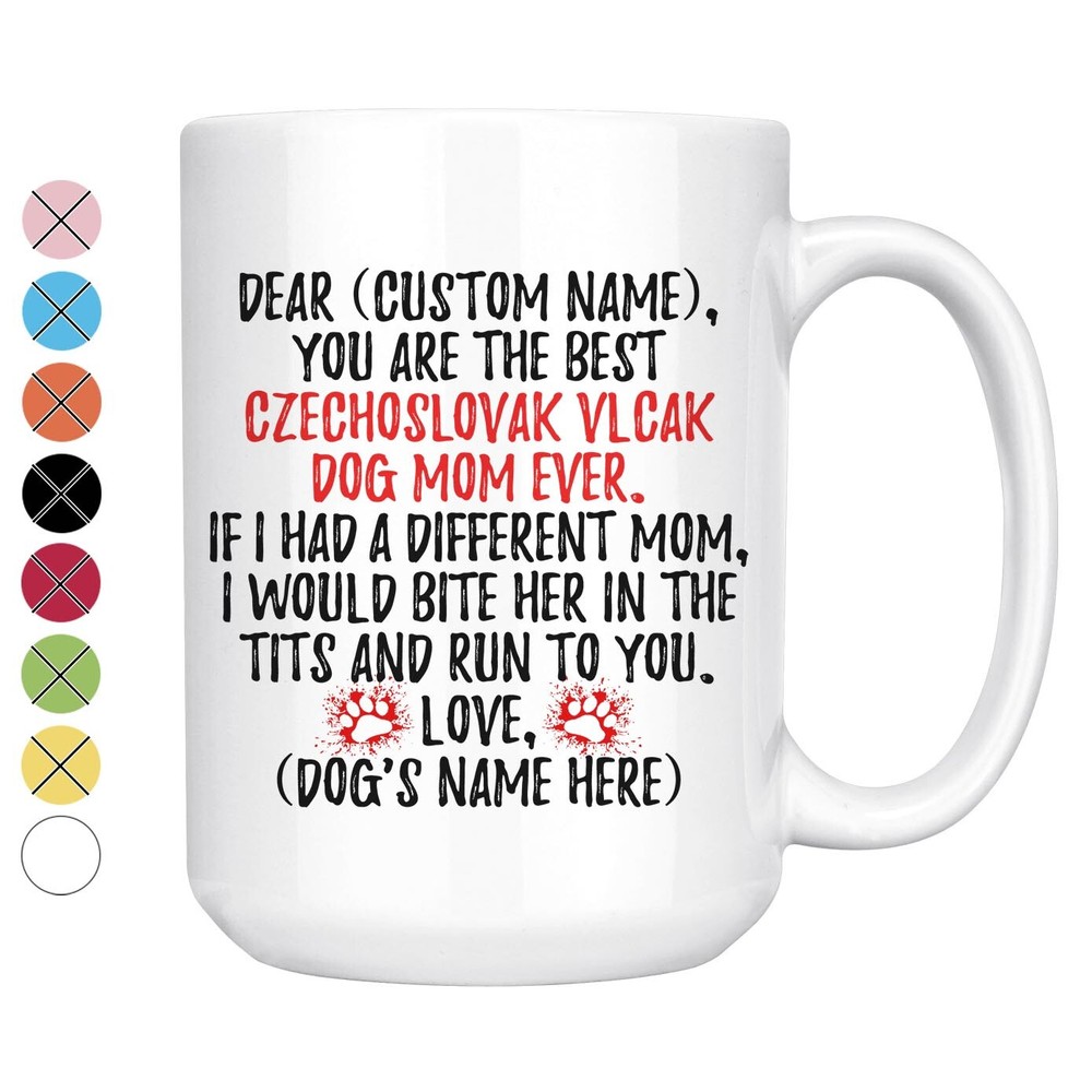 Personalized Czechoslovakian Vlcak Dog Mom Mug, Slovak Wolfdog Owner Women Gift