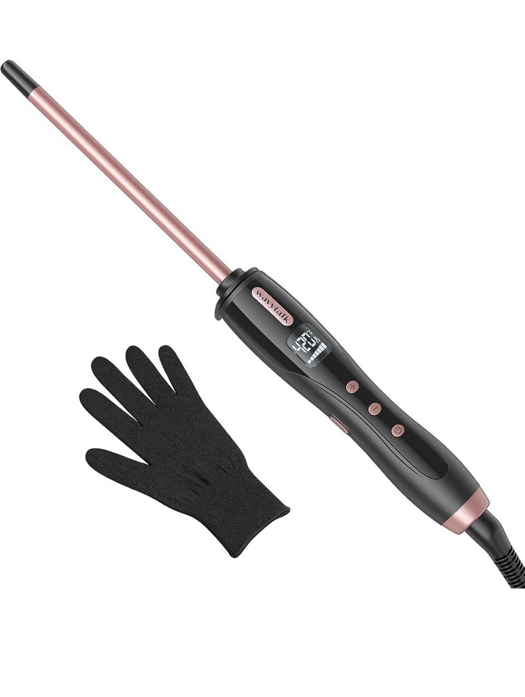 Wavytalk 3/8 Inch Rose Gold Curling Iron Wand for Short & Long Hair