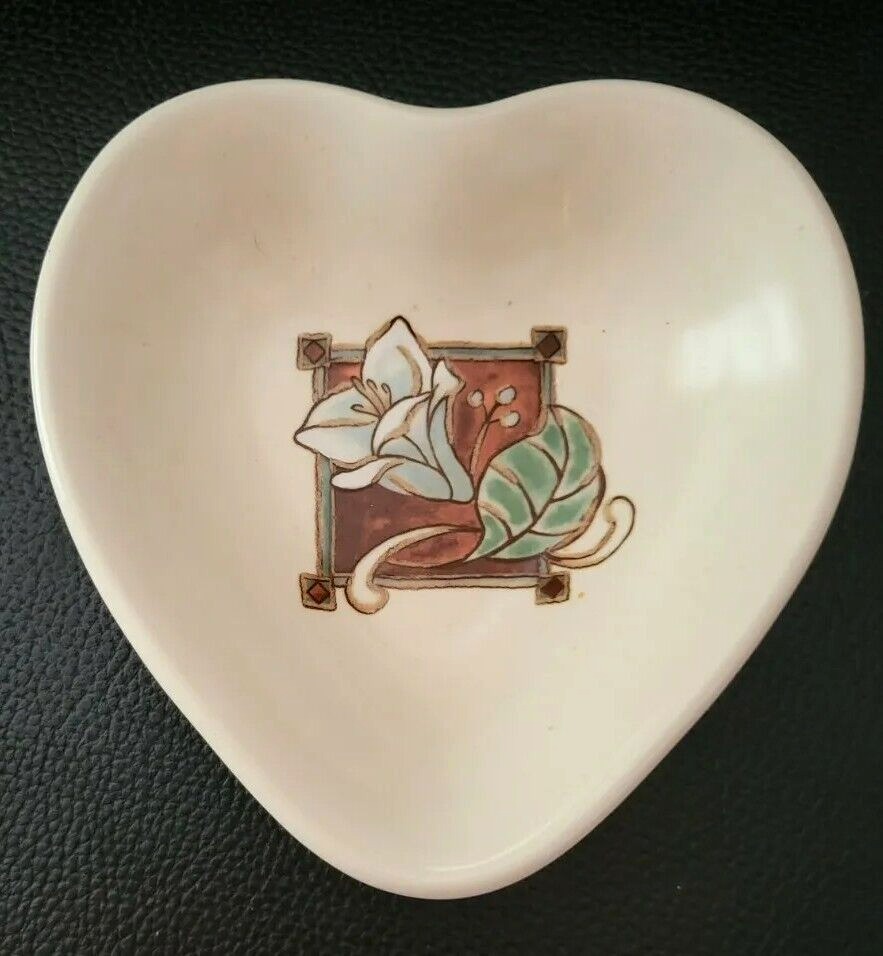 SET OF 4 PFALTZGRAFF MISSION FLOWER HEART SHAPED CANDY / SAUCE BOWL 5