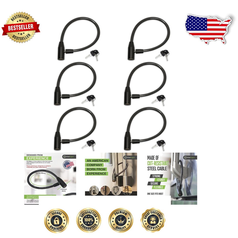 Indestructible 6-Pack Refrigerator Security Locks for Key Access Peace of Mind