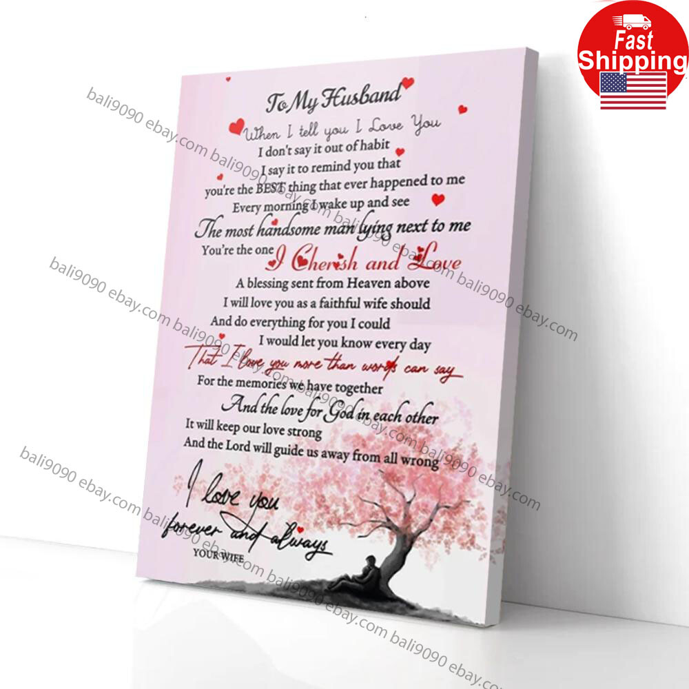 To My Husband Couples Tree Wife Matte Poster Wall Art