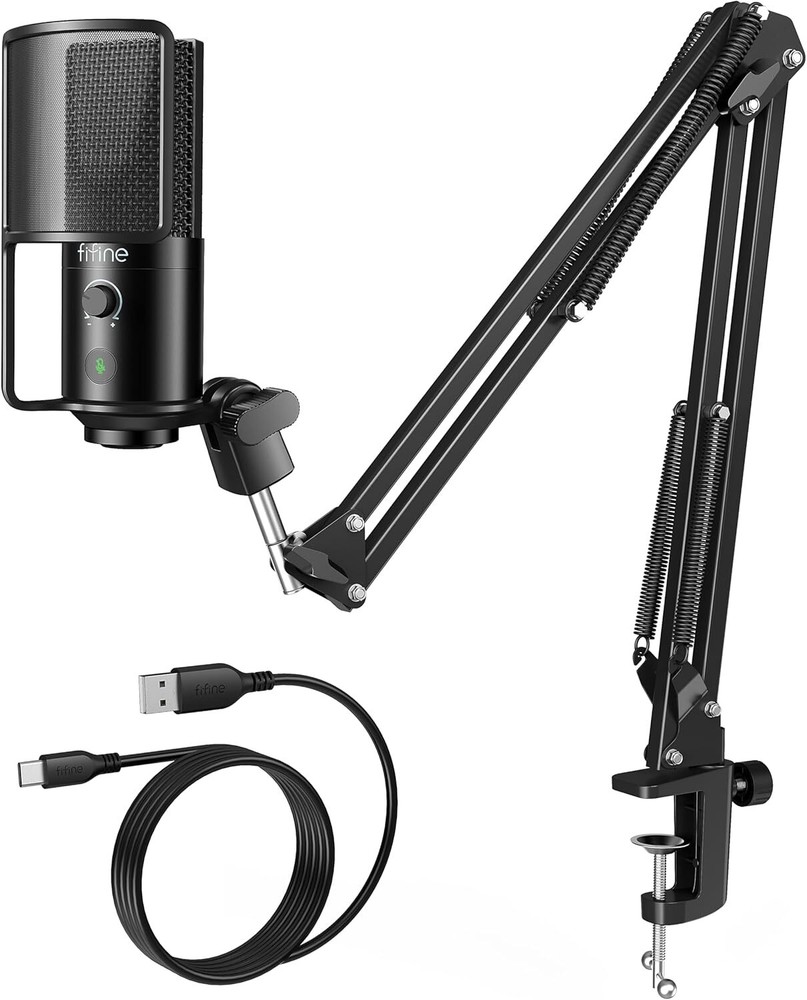 PC Computer Condenser Microphone Plug & Play Mic Ki... USB Podcast Microphone
