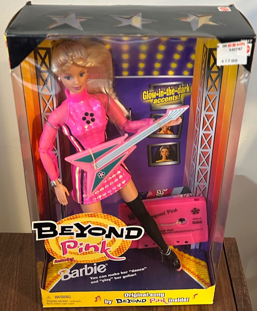 Beyond Pink Barbie Doll with Guitar Glow in the Dark 20017 New 1998 BB