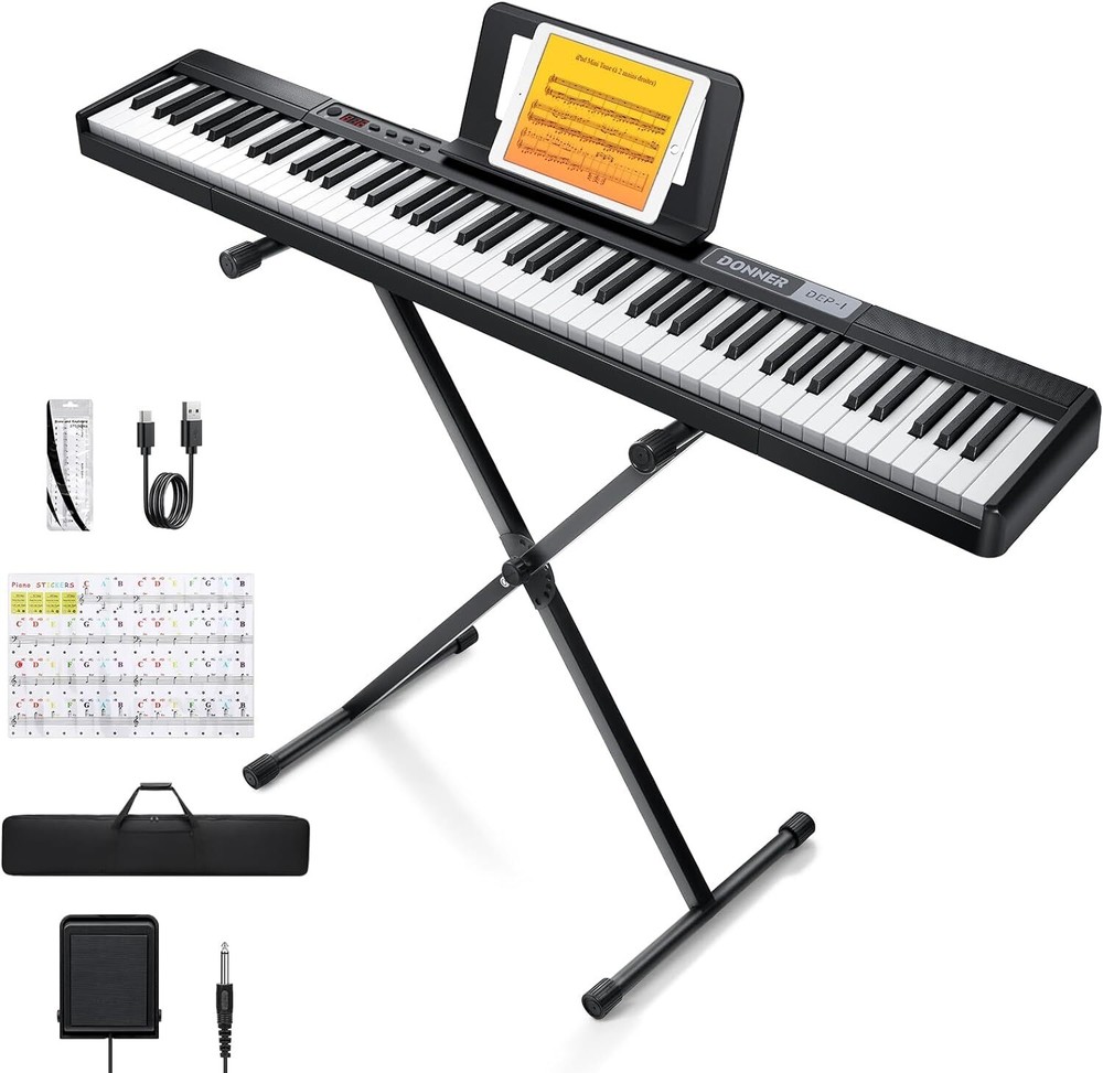 🎹 Donner DEP-1 Digital Piano Keyboard 88 Key + Stand Sustain Pedal Bag 128 Tone