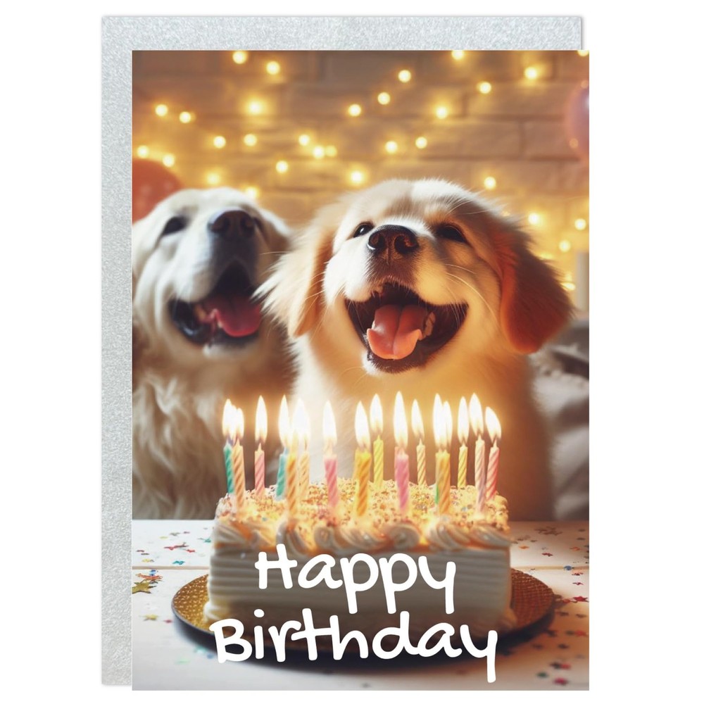 Gooji 5x7 Dogs Birthday Card, Funny Humorous Cute Card for Wife Husband Teena...