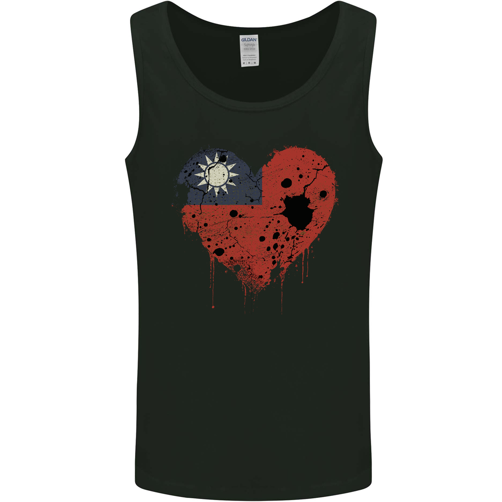Love Flag Taiwan Football Mens Vest Tank Top