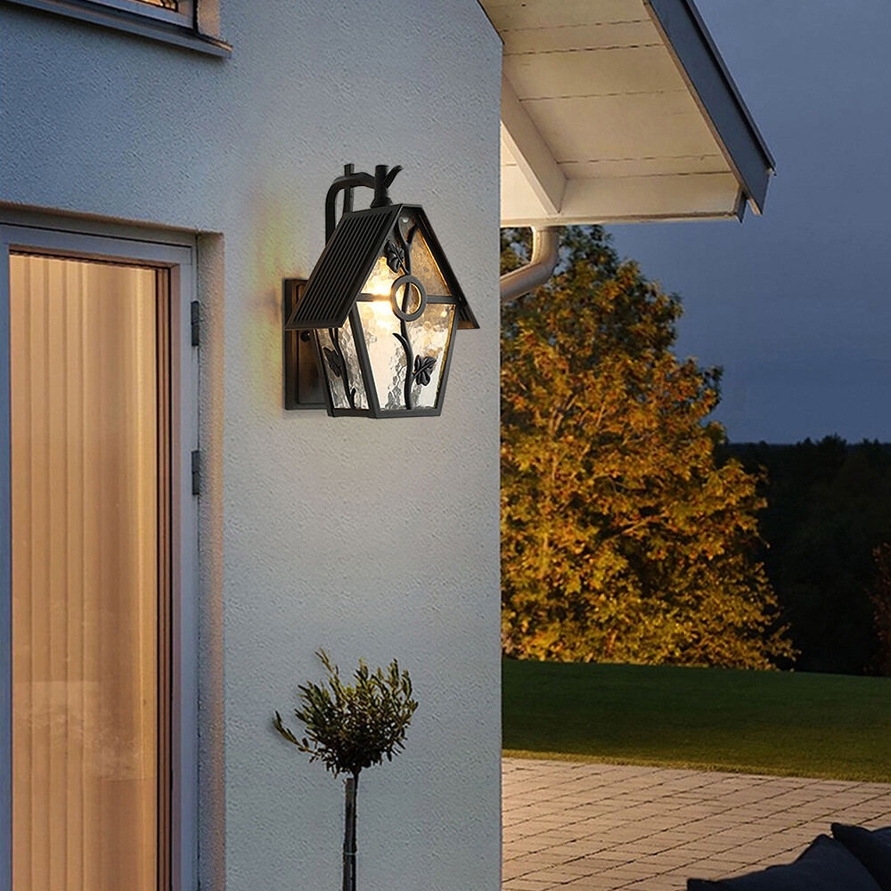 Retro Rustic Antique Lantern Wall Sconce Outdoor Light Fixture