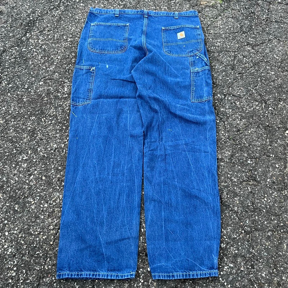 Vintage Y2K Carhartt blue denim jeans work wear carpenter pants