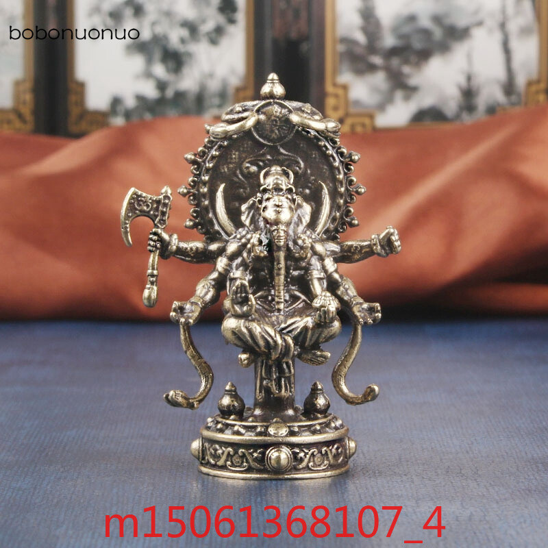 Vintage Brass Nepalese Ganesha Buddha Statue for Spiritual Decor