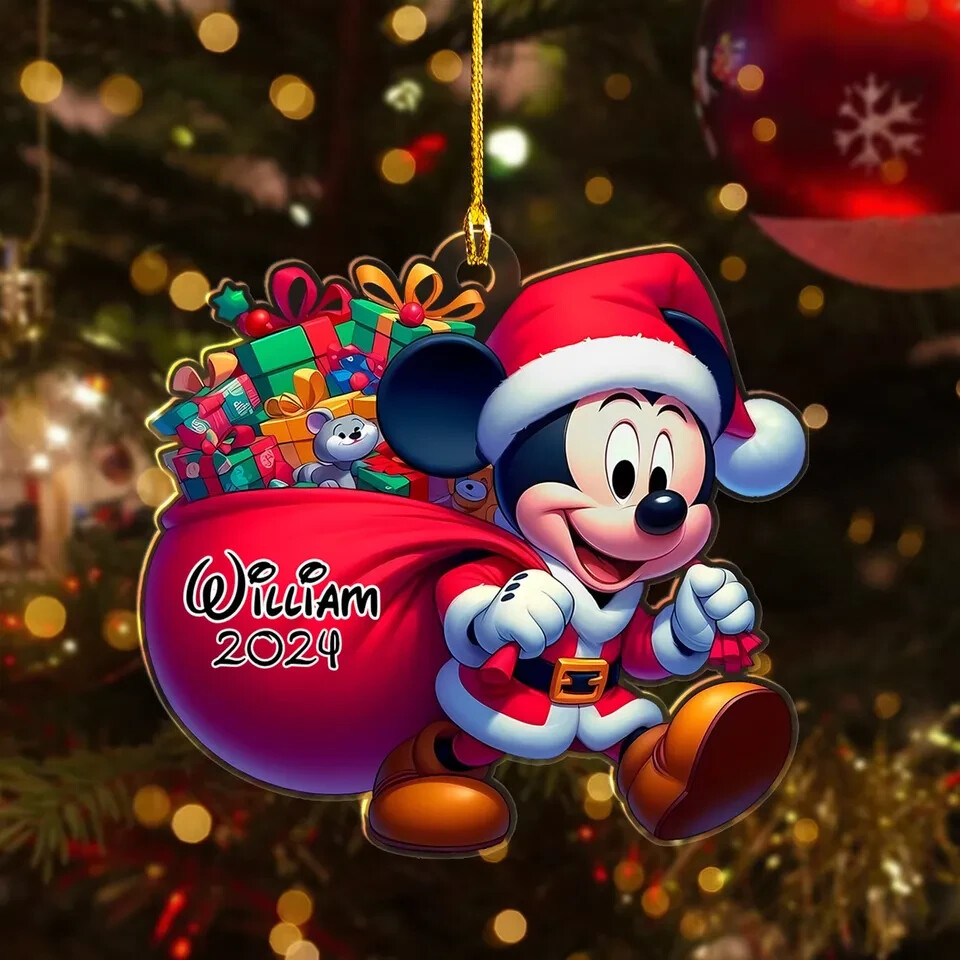 Personalized Mickey Christmas Ornament, Christmas Gift