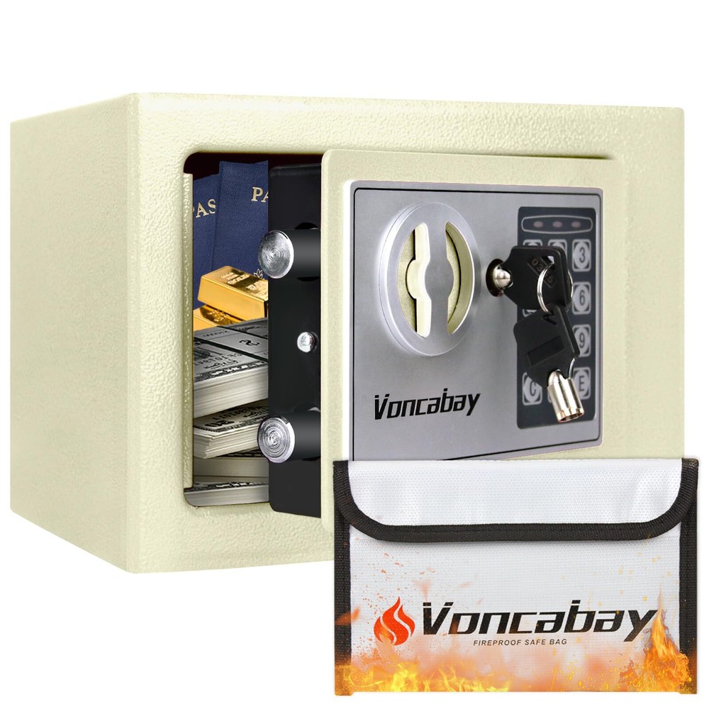 Fireproof Home Safe with Digital Keypad & Sensor Light for Security