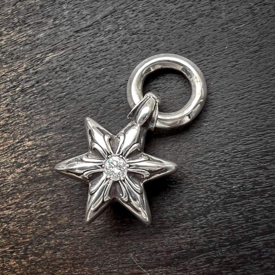 クロームハーツ カットアウト 6ポイント スターチャーム アフターダイヤモンド ペンダント #906
