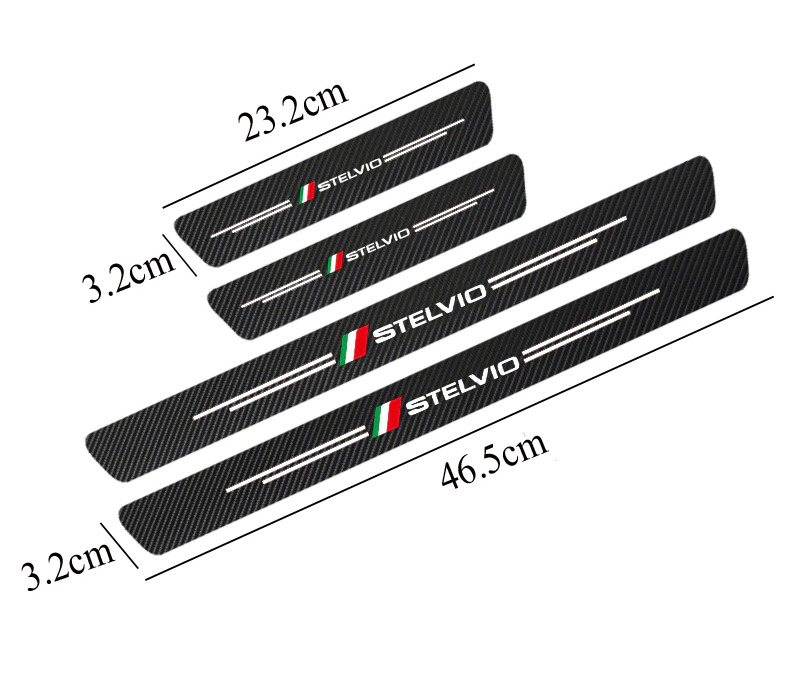 Enhance Your Alfa Romeo Stelvio with 4pc Carbon Fiber Door Stickers