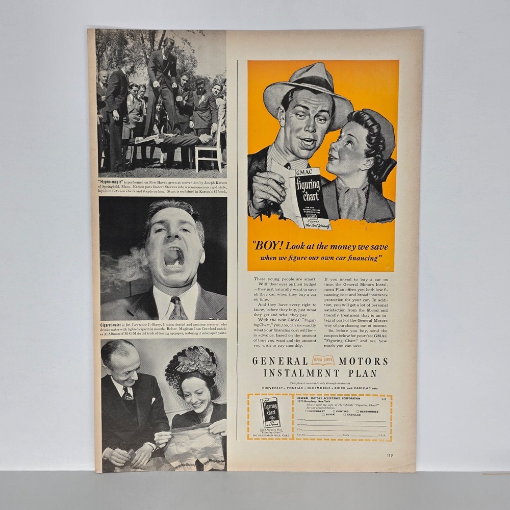 1940 General Motors Vintage Ad GMAC Installment Plan Financing Auto Car GM-image