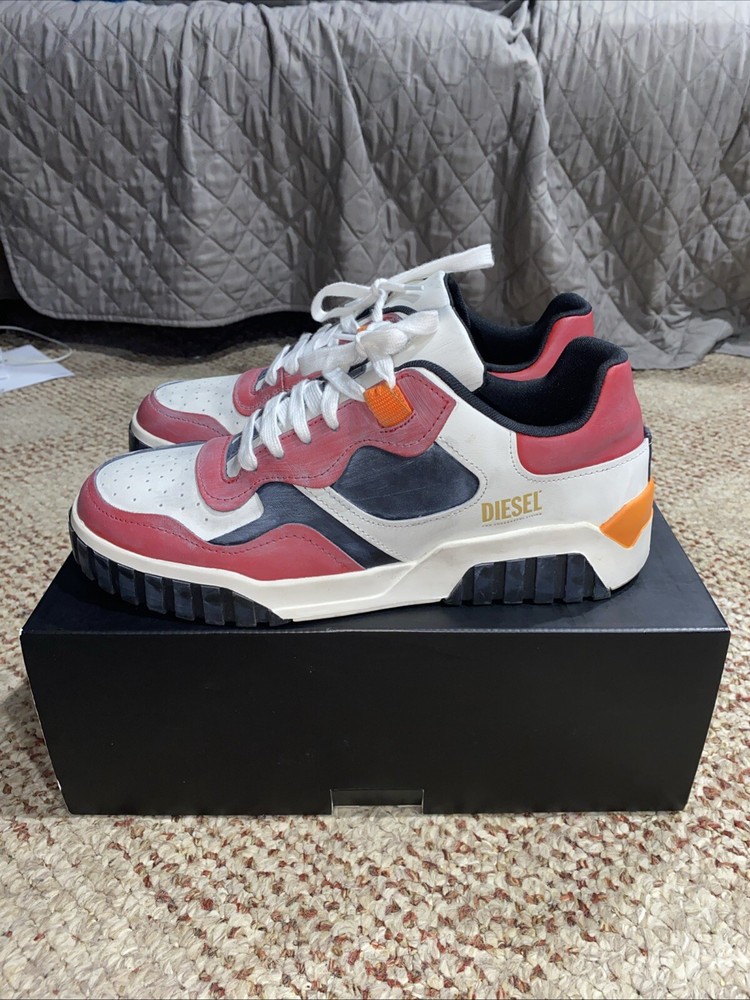 Diesel S-Rua Low 90 Mens Chicago Leather Sneakers Shoes Size 44