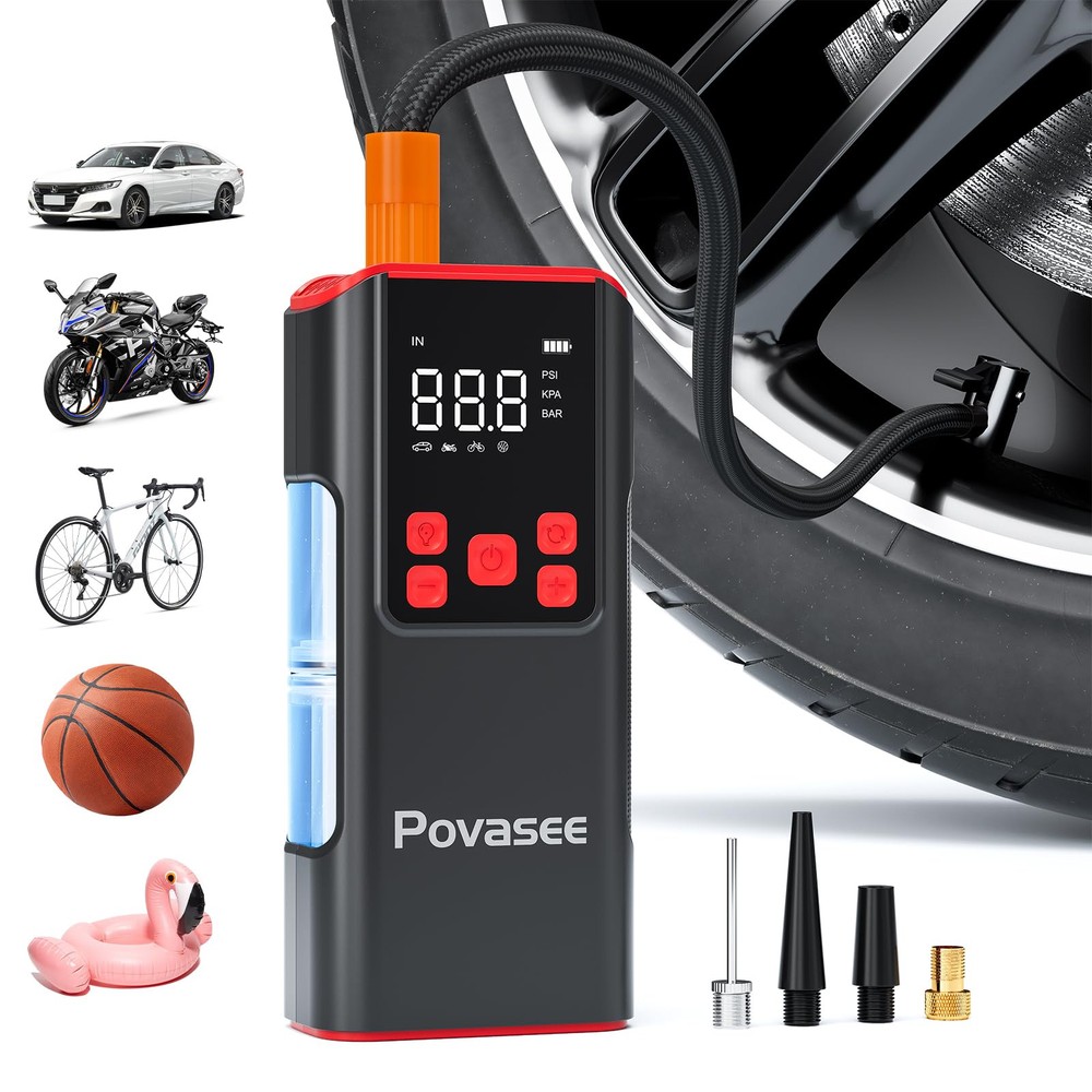 150PSI Portable Tire Inflator Air Compressor for Car Tires Bikes Sports Equipment