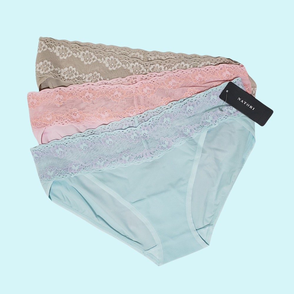 NATORI Bliss Perfection V-Kini Underwear One Size 3 Pairs NWT