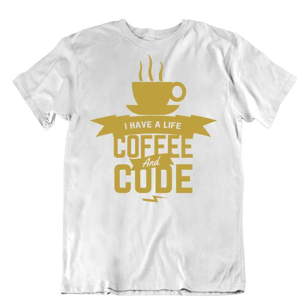 Coffee And Code T-Shirt Programmer Shirt Funny Funny Life Tee Apparel T