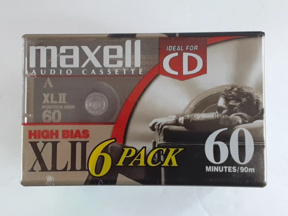 6 Maxell XLII High Bias Blank Audio Cassette Tapes 60 Minutes