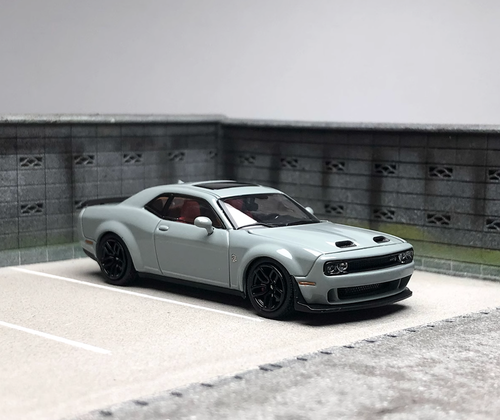 ZD SH 1:64 Grey SRT Hellcat Muscle Coupe Sports Model Diecast Metal Car BN
