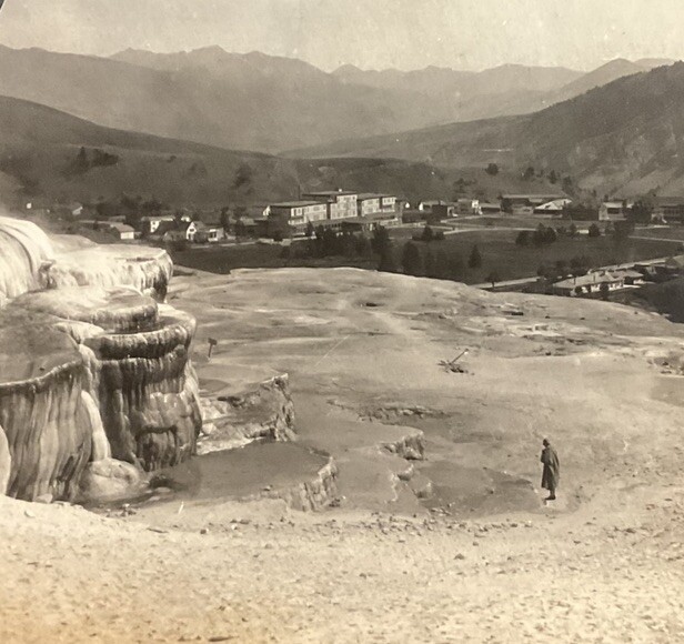 Yellowstone Nat Park WY Minerva Terrace Hot Springs c1920 Keystone 29233 SB6