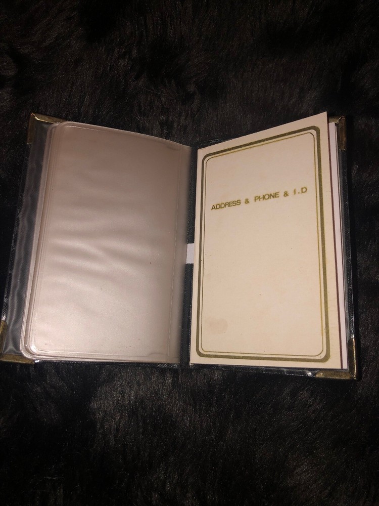 CREDIT CARD (16 Spaces) HOLDERS ADDRESS BOOK PHOTO ID METAL CORNERS PASSWORDS-image