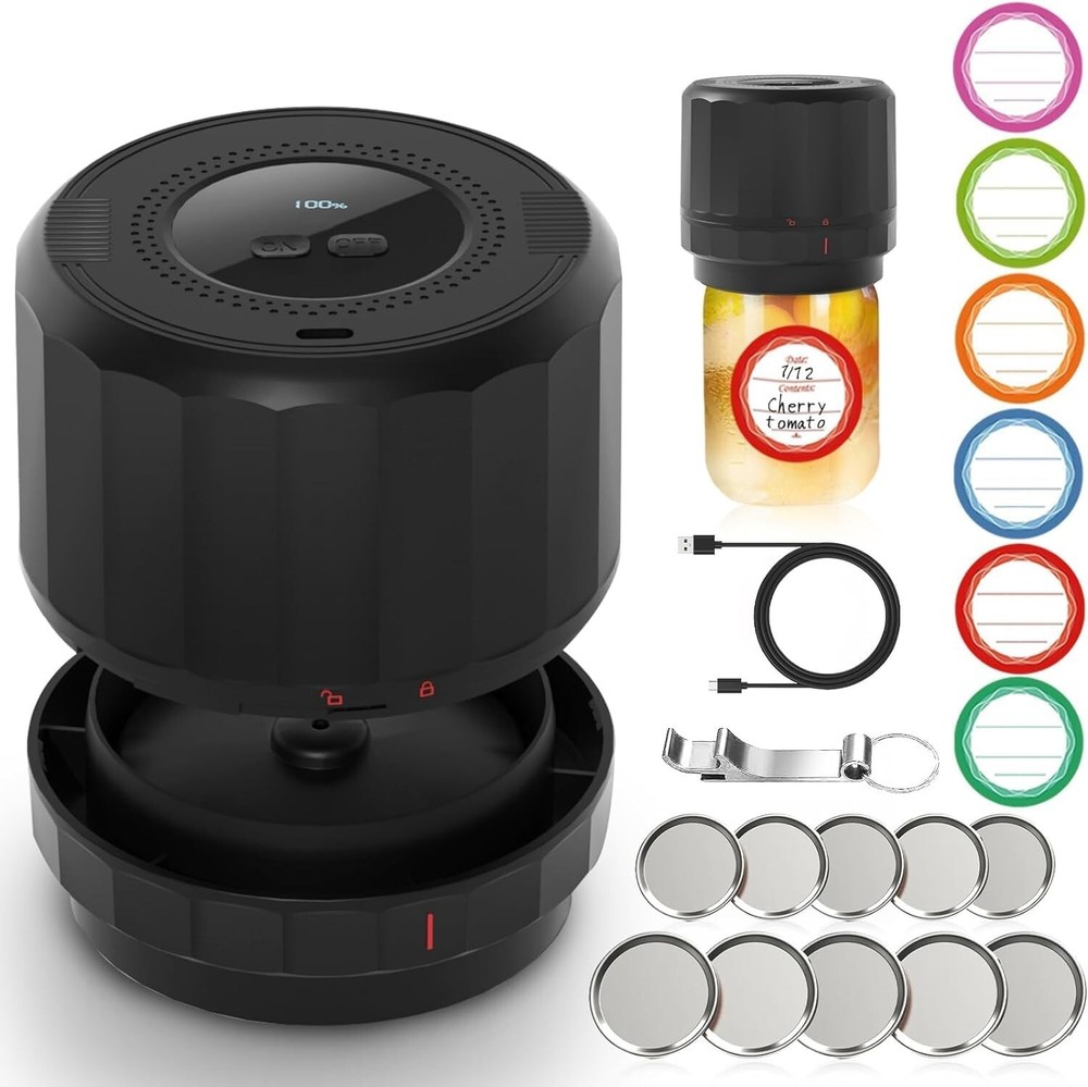 Electric Mason Jar Vacuum Sealer - Jar Vacuum Sealer for Canning Jars