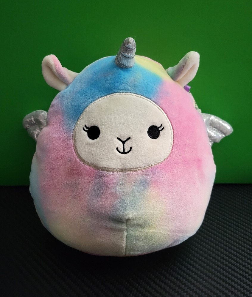 Squishmallows Rainbow Tie Dye Lamacorn 8-Inch Plush Toy  